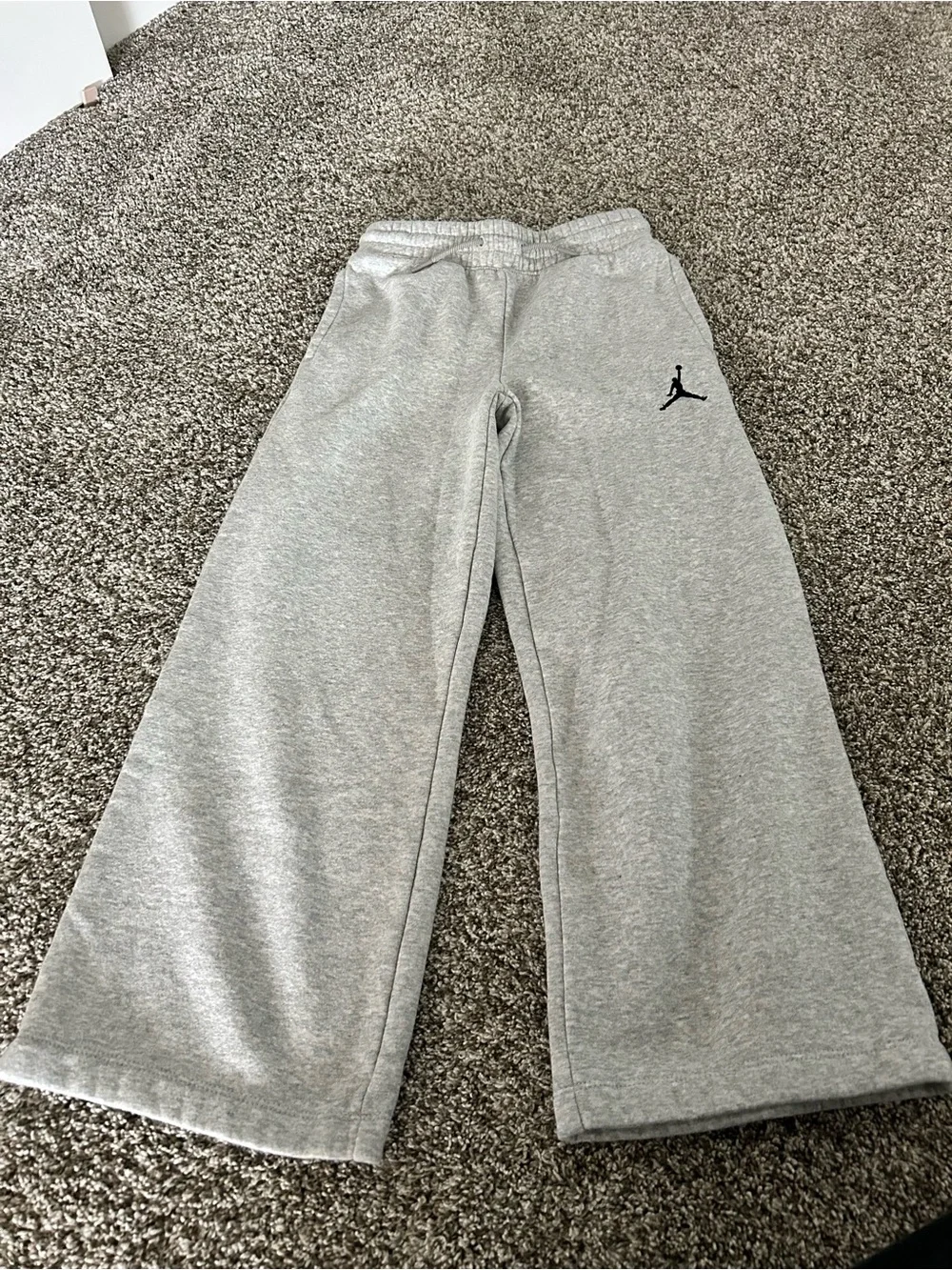 Jordan Gray Wide-Leg Sweatpants with Black Jumpman BNWOT
